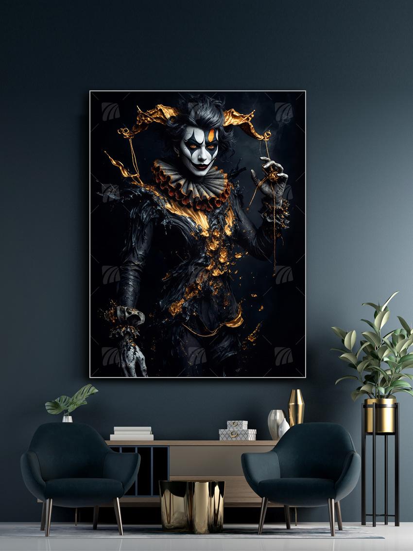 Golden Harlequin Black & Gold Wandbild – Detailansicht