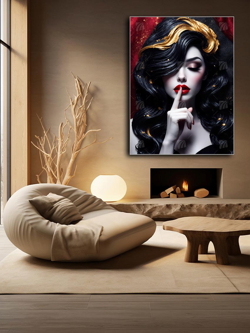 Golden Elegance Black & Gold Wandbild – Detailansicht