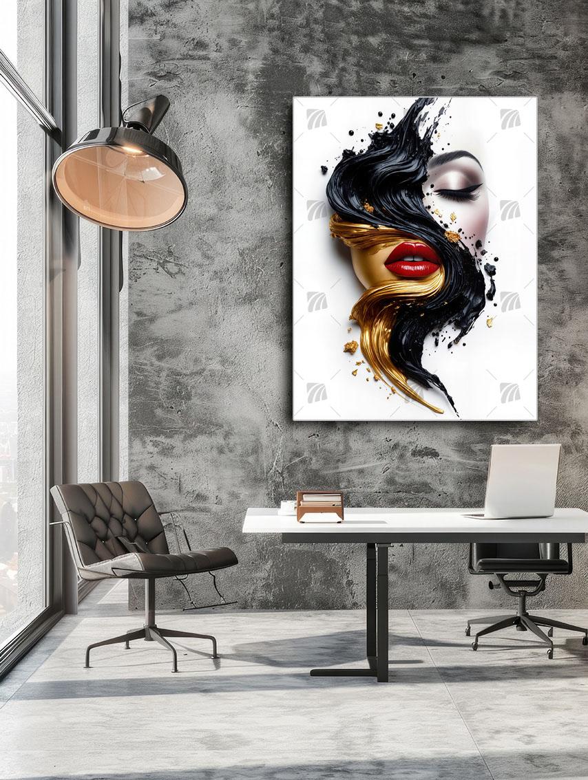 Golden Noir Fusion Black & Gold Wandbild – Detailansicht