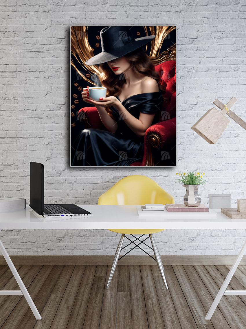 Midnight Elegance Black & Gold Wandbild – Detailansicht