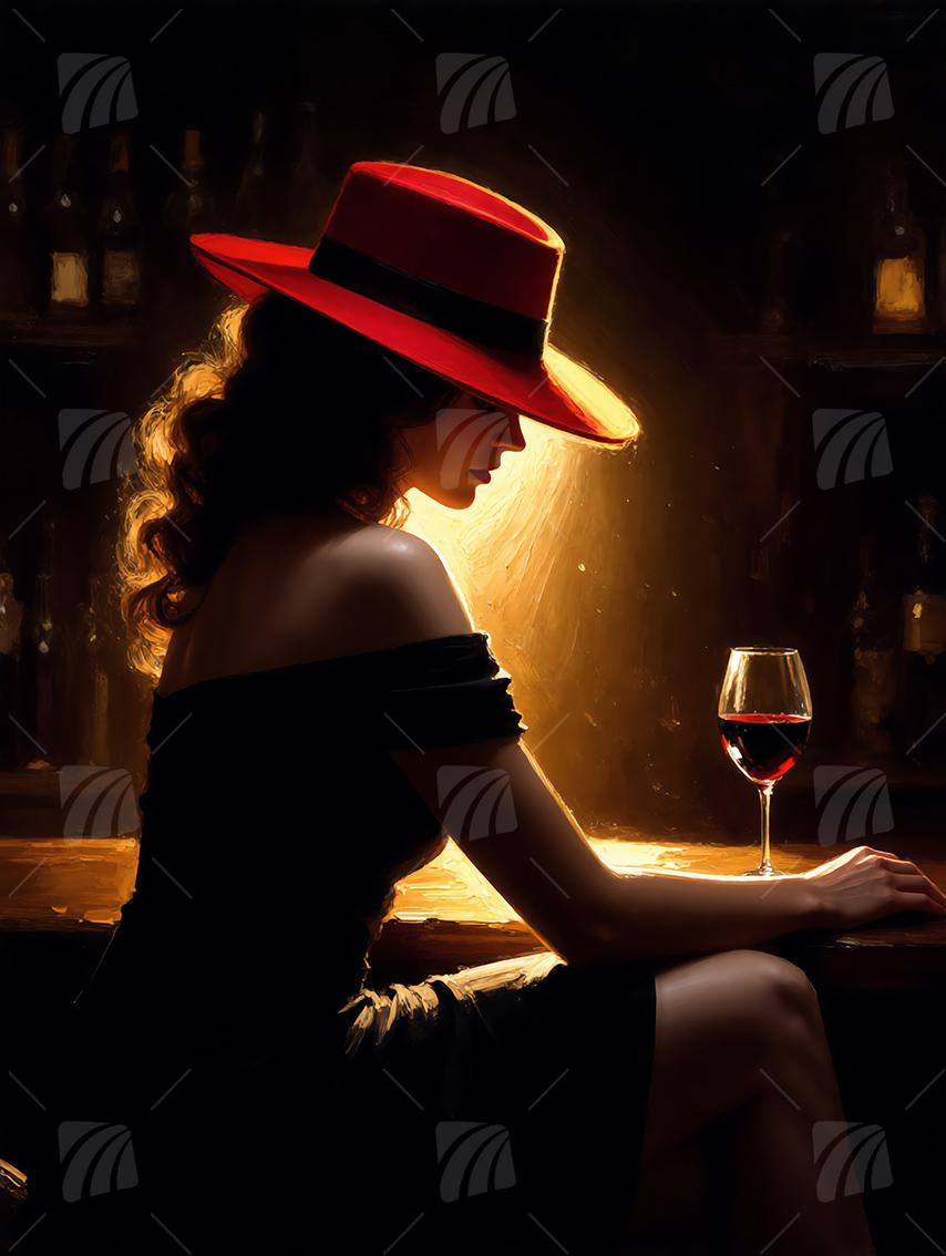 Silent Elegance Mystische Weiblichkeit Wandbild auf Aluminium Dibond Spanntuch