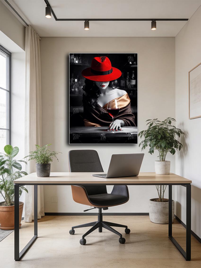 Scarlet Whisper Mystische Weiblichkeit Wandbild – Detailansicht