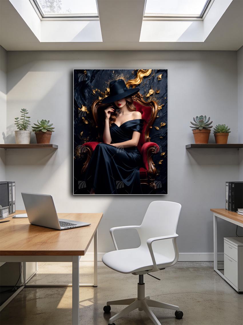 Elegance Noir Black & Gold Wandbild – Detailansicht