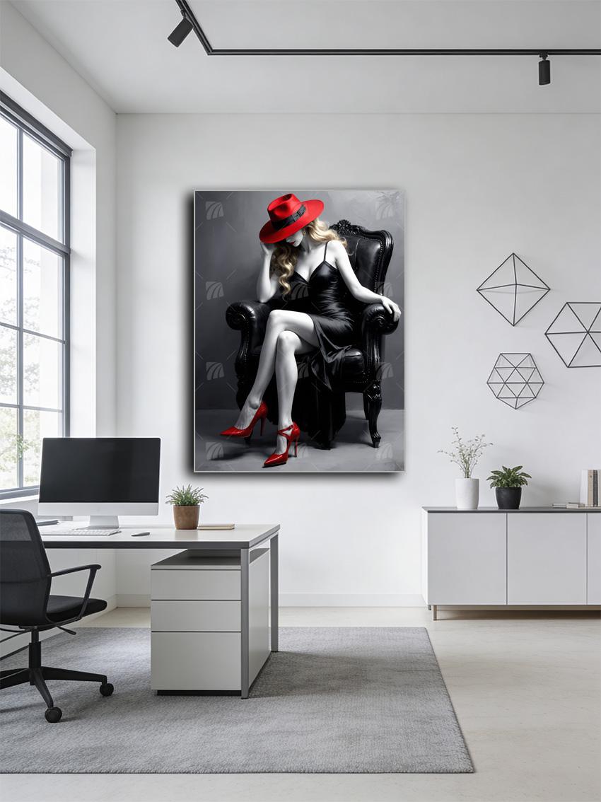 Stilvolle Frau Mystische Weiblichkeit Wandbild – Detailansicht