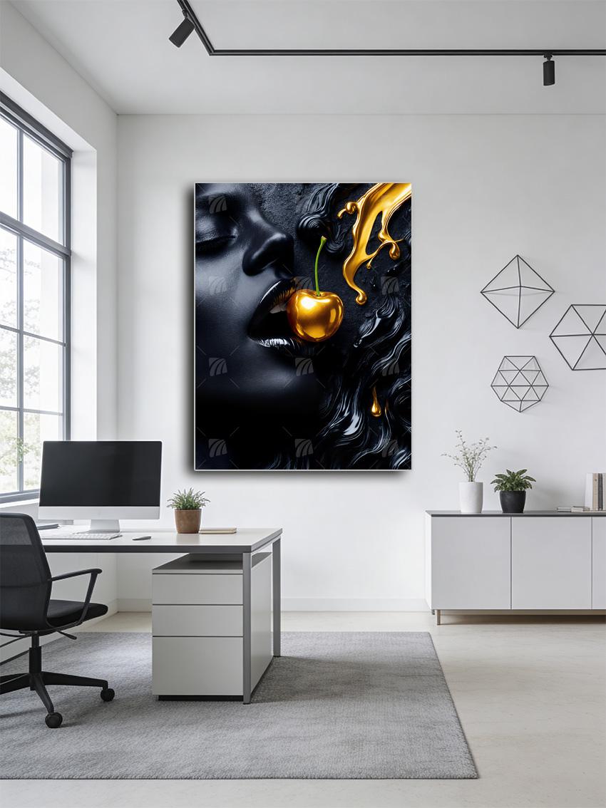 Golden Temptation Black & Gold Wandbild – Detailansicht