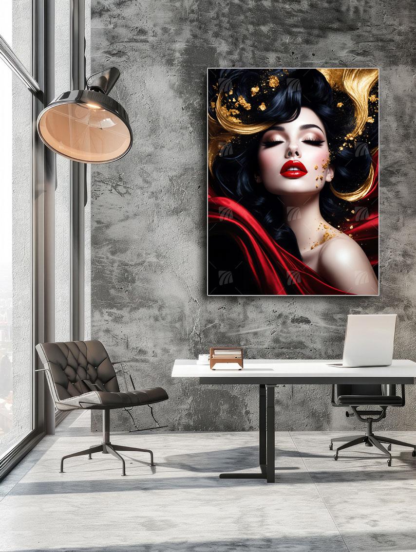 Golden Allure Black & Gold Wandbild – Detailansicht