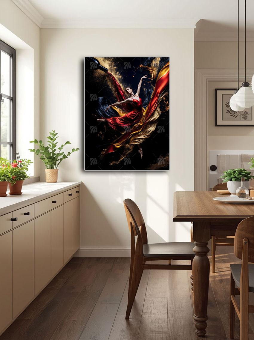 Tänzerin Black & Gold Wandbild – Detailansicht