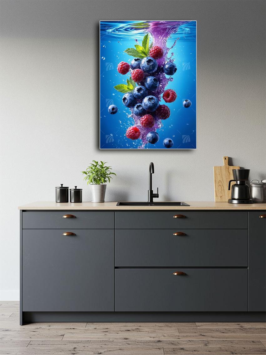Berry Splash kitchen Wandbild – Detailansicht