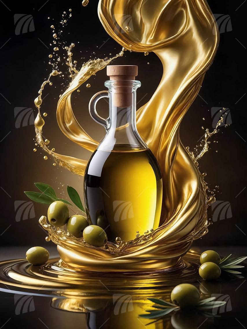 Golden Essence kitchen Wandbild auf Aluminium Dibond Spanntuch