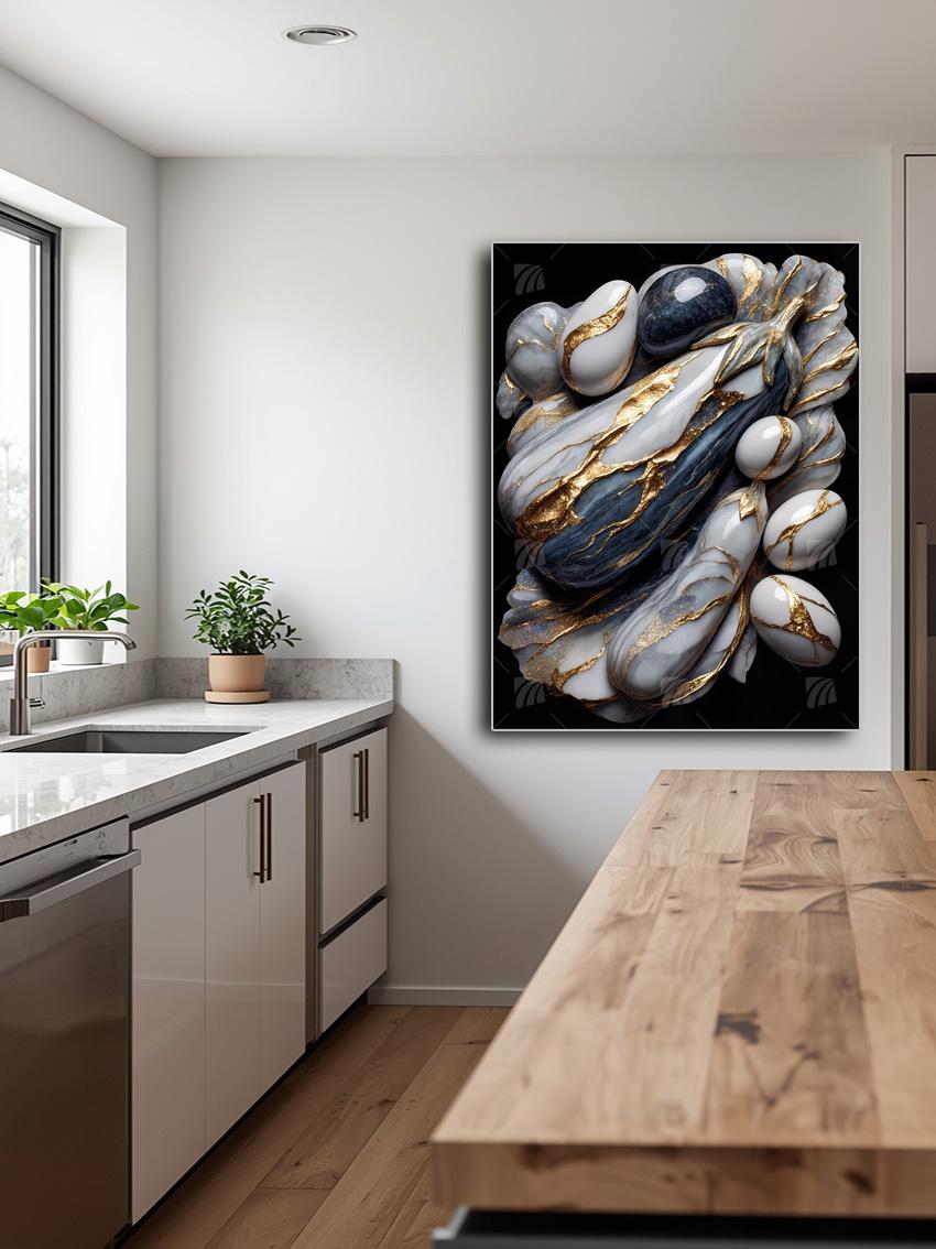 Golden Flow kitchen Wandbild – Detailansicht