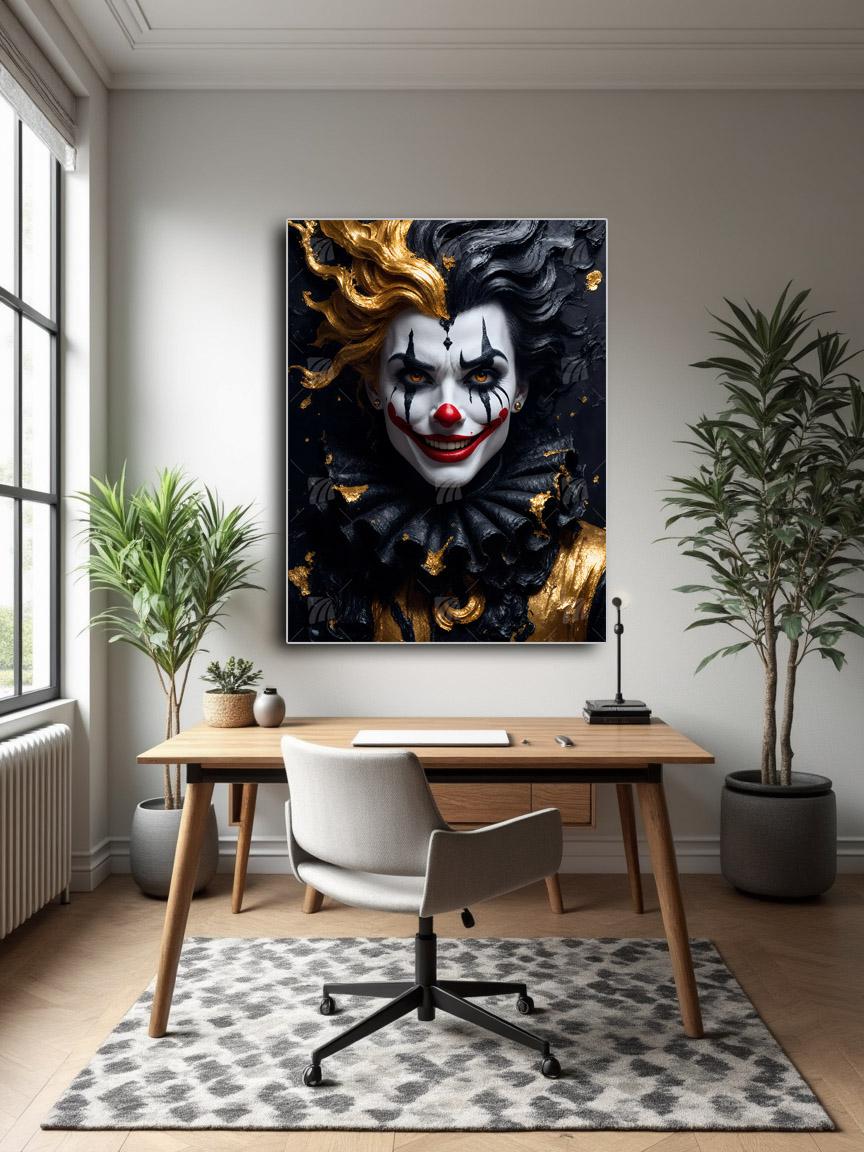  Harlekin Black & Gold Wandbild – Detailansicht