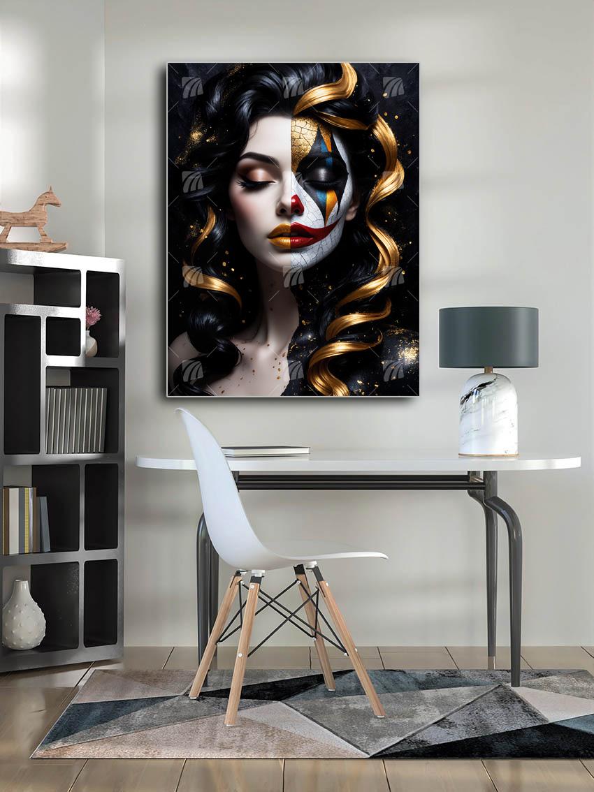 Duality Enigma Black & Gold Wandbild – Detailansicht