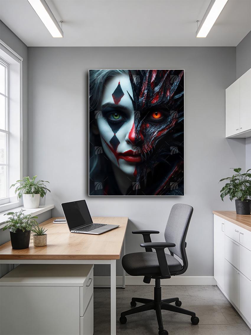 Harlequin's Duality Gilded Harlequins Wandbild – Detailansicht