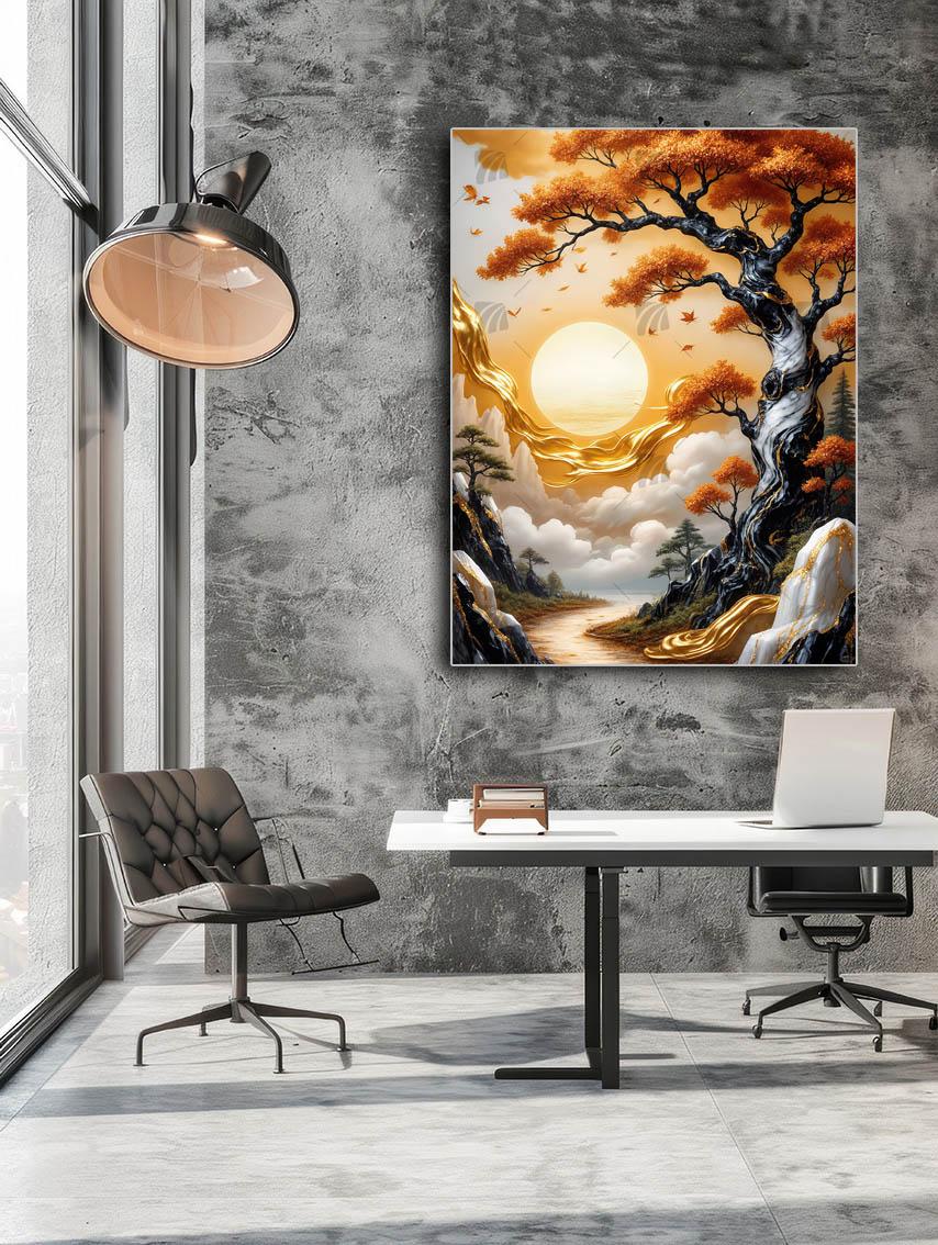 Golden Horizon Nature Wandbild – Detailansicht