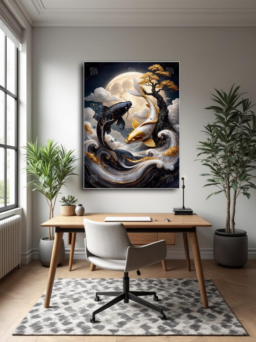 Lunar Harmony Nature Wandbild – Detailansicht