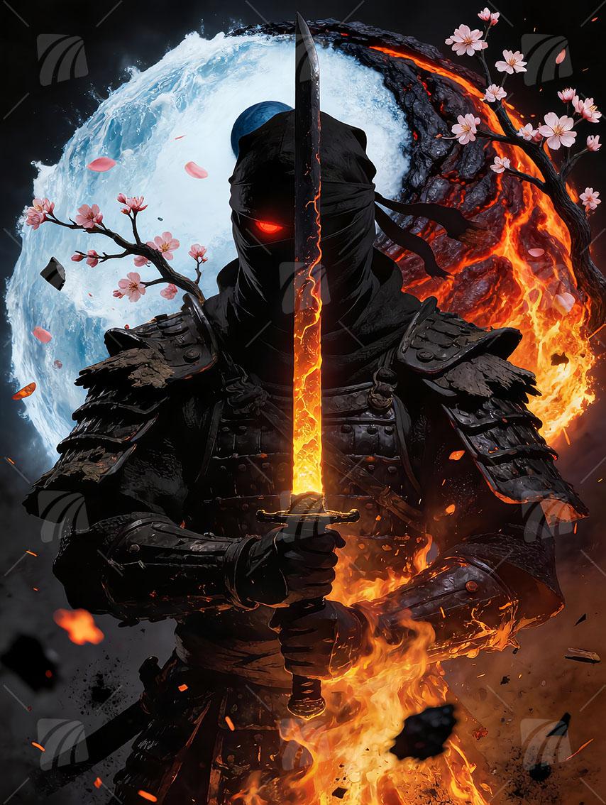 Eternal Warrior Krieger Wandbild auf Aluminium Dibond Spanntuch