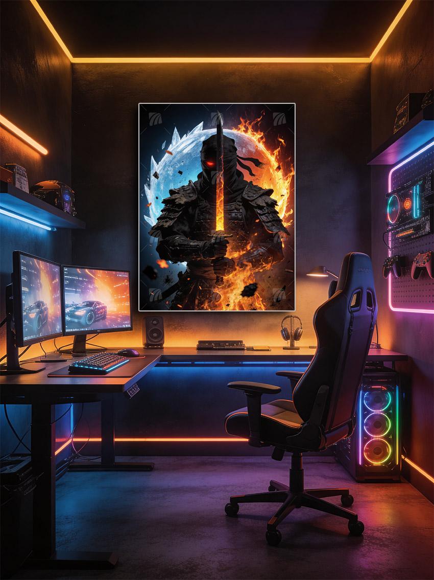 Elemental Warrior Krieger Wandbild – Detailansicht