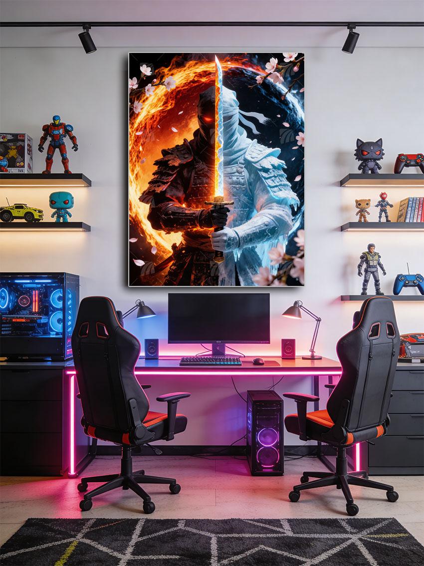 Eternal Duality Black & Gold Wandbild – Detailansicht