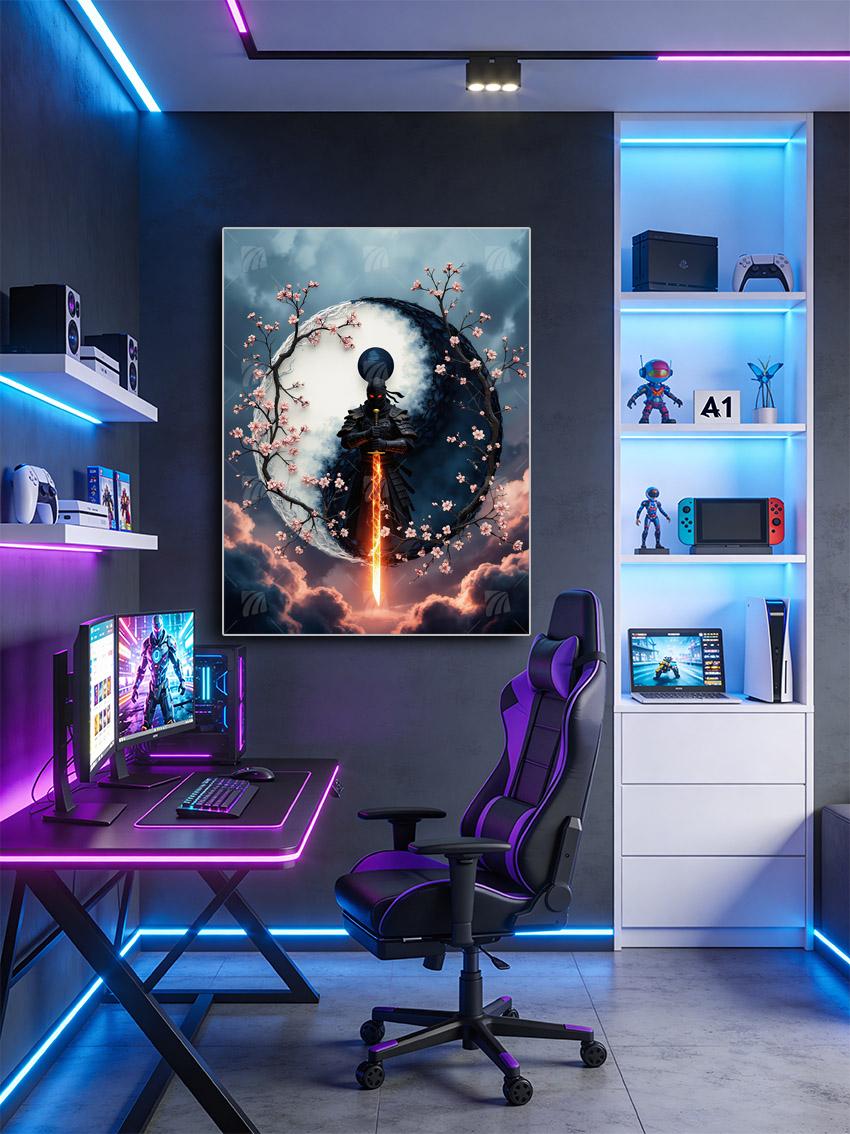 Eternal Samurai Japanische Ästhetik Wandbild – Detailansicht