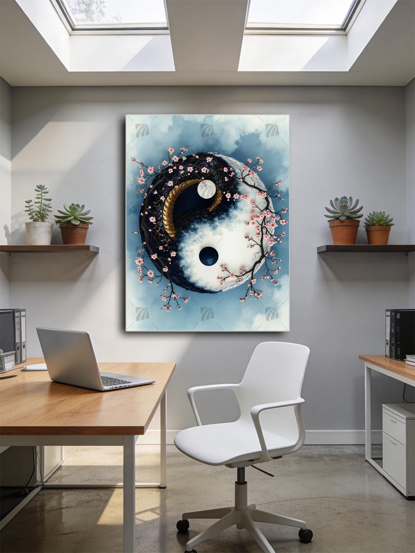 Harmony Blossom Japanische Ästhetik Wandbild – Detailansicht