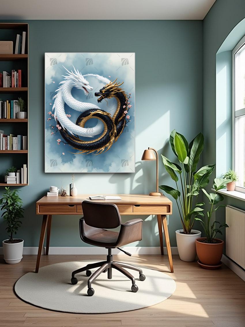 Eternal Dragons Mythisch Wandbild – Detailansicht