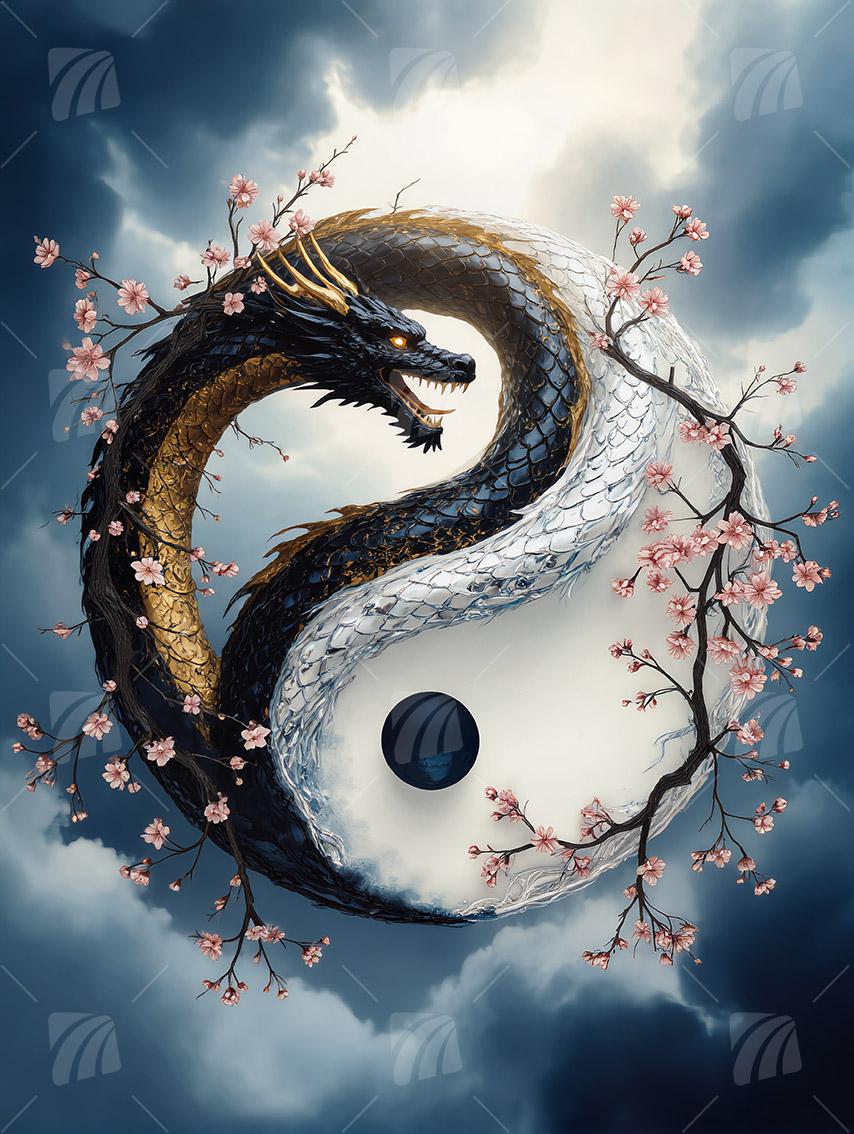 Eternal Harmony Mythisch Wandbild auf Aluminium Dibond Spanntuch