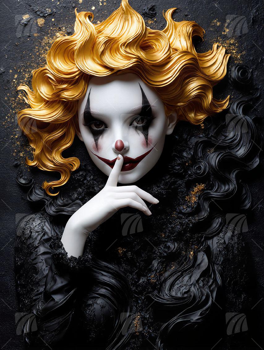 Geheimnisvollen Black & Gold Wandbild auf Aluminium Dibond Spanntuch