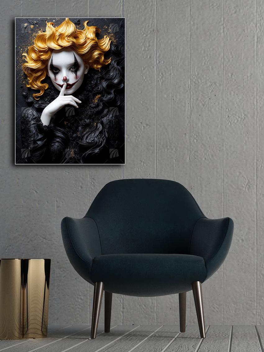 Geheimnisvollen Black & Gold Wandbild – Detailansicht