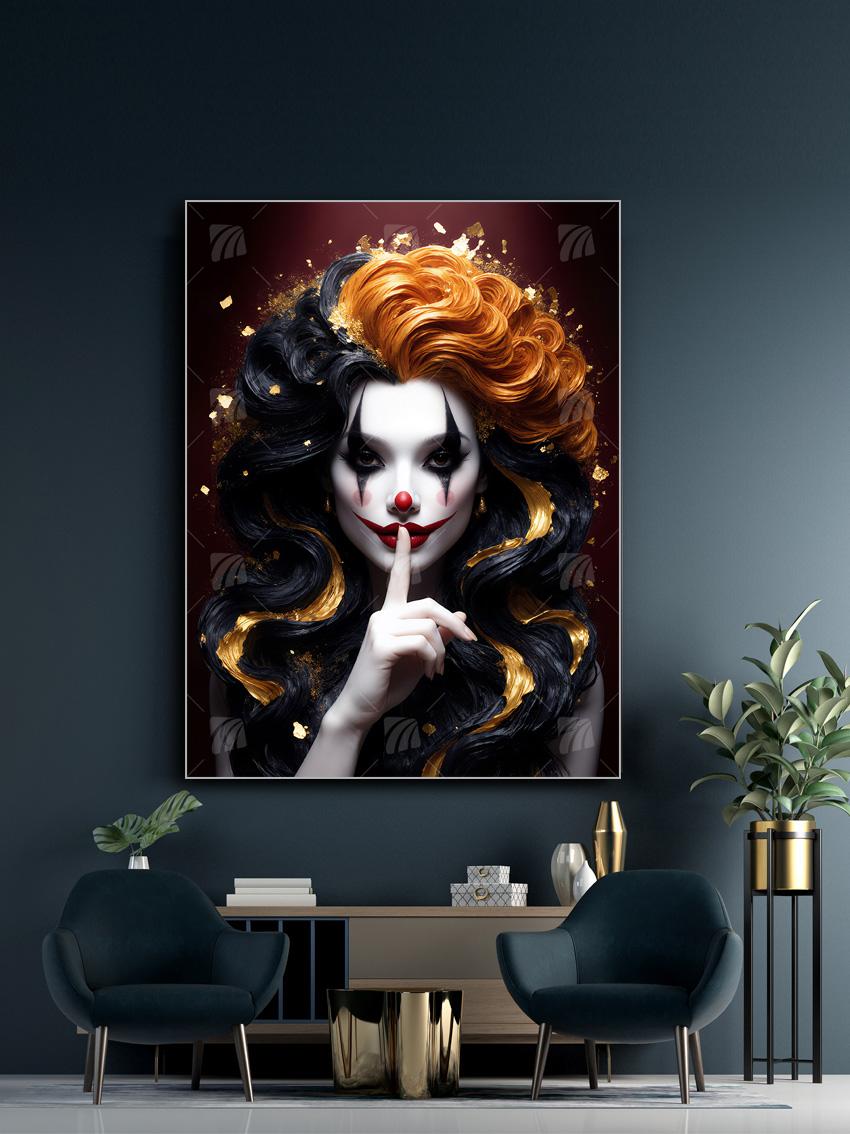 Harlekin-Gold Gilded Harlequins Wandbild – Detailansicht