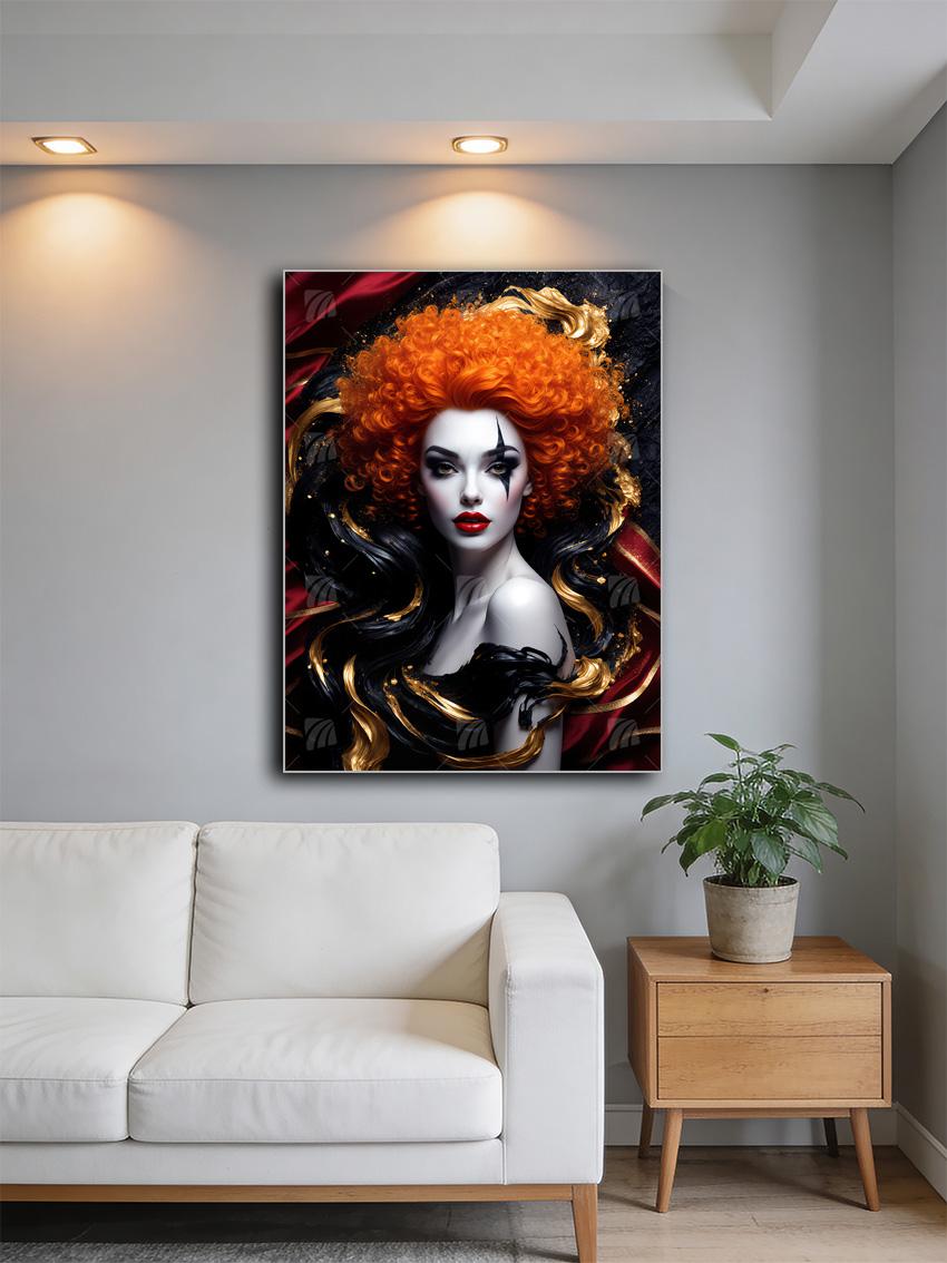 Crimson Harlequin Black & Gold Wandbild – Detailansicht