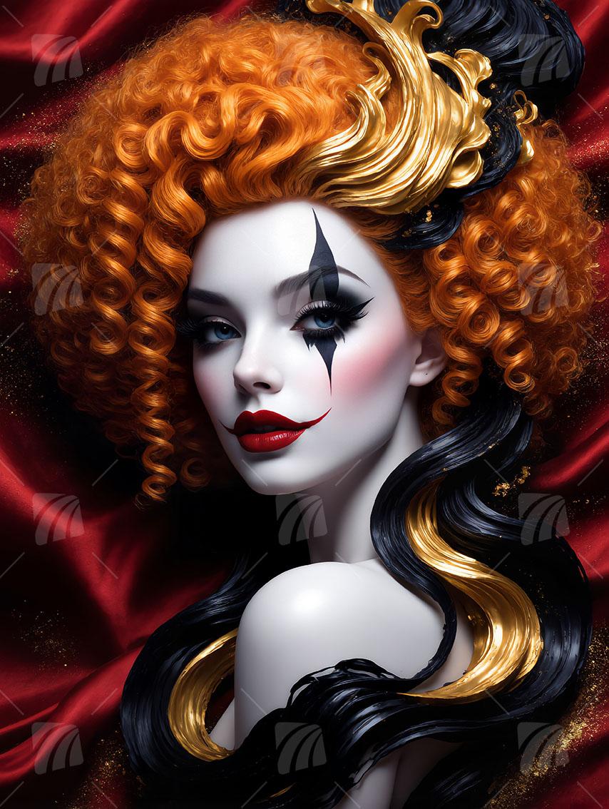 Gilded Harlequin Schönheit Gilded Harlequins Wandbild auf Aluminium Dibond Spanntuch