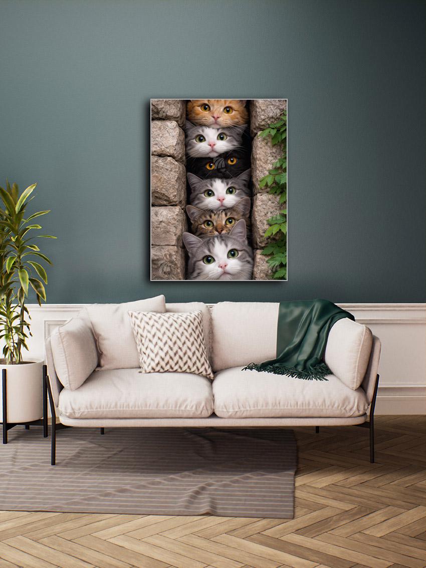 Curious Companions Tiere Wandbild – Detailansicht