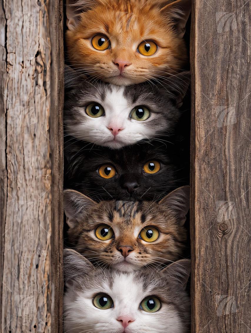 Curious  Tiere Wandbild auf Aluminium Dibond Spanntuch