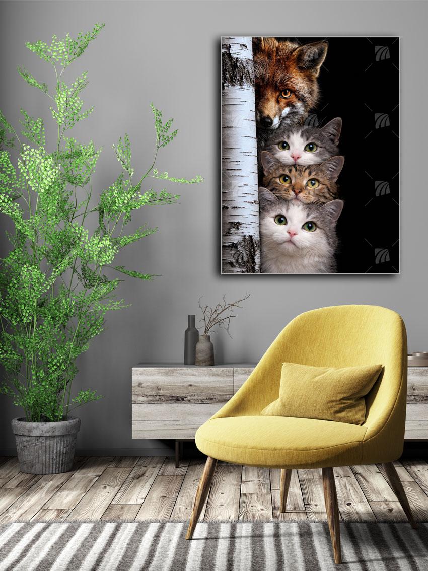 Katzen Tiere Wandbild – Detailansicht