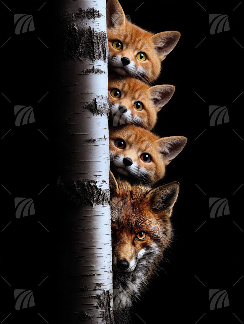  Komposition Tiere Wandbild auf Aluminium Dibond Spanntuch