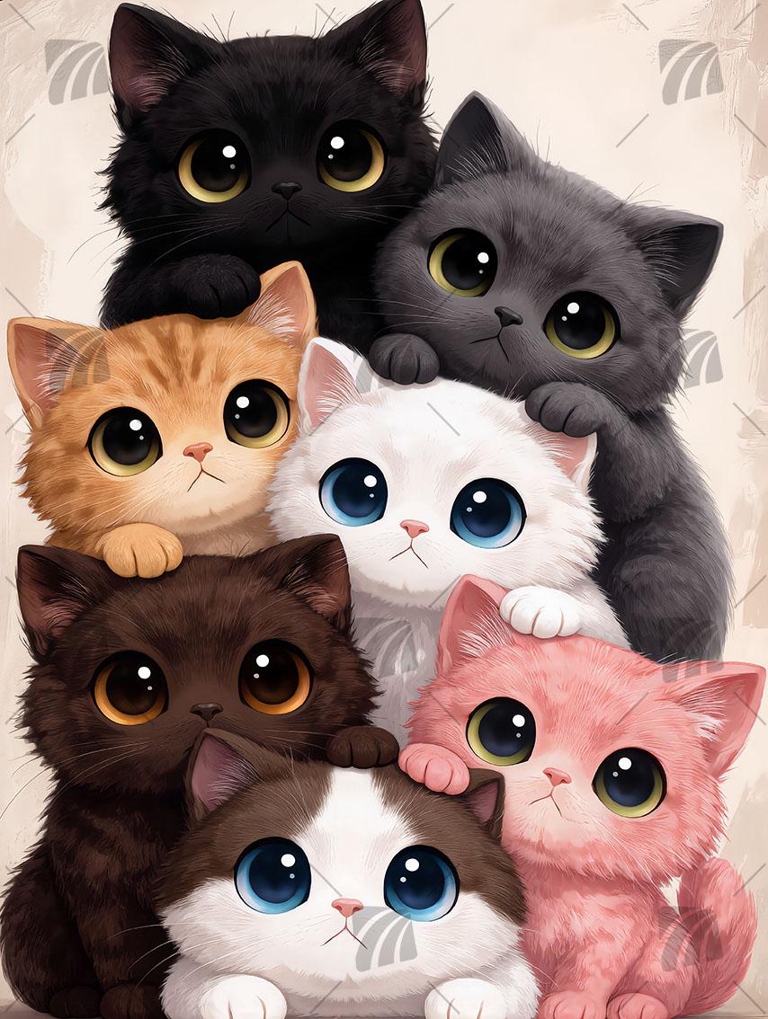 Whisker Wonders Tiere Wandbild auf Aluminium Dibond Spanntuch