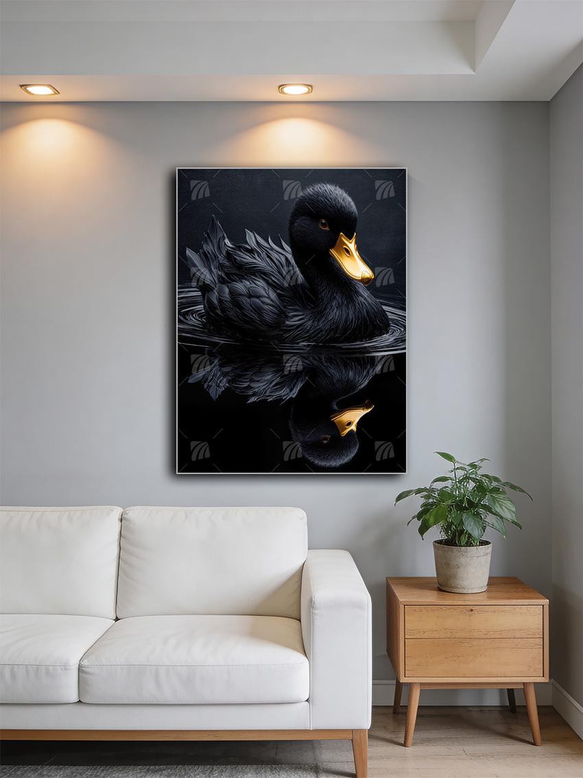 Tranquility Black & Gold Wandbild – Detailansicht