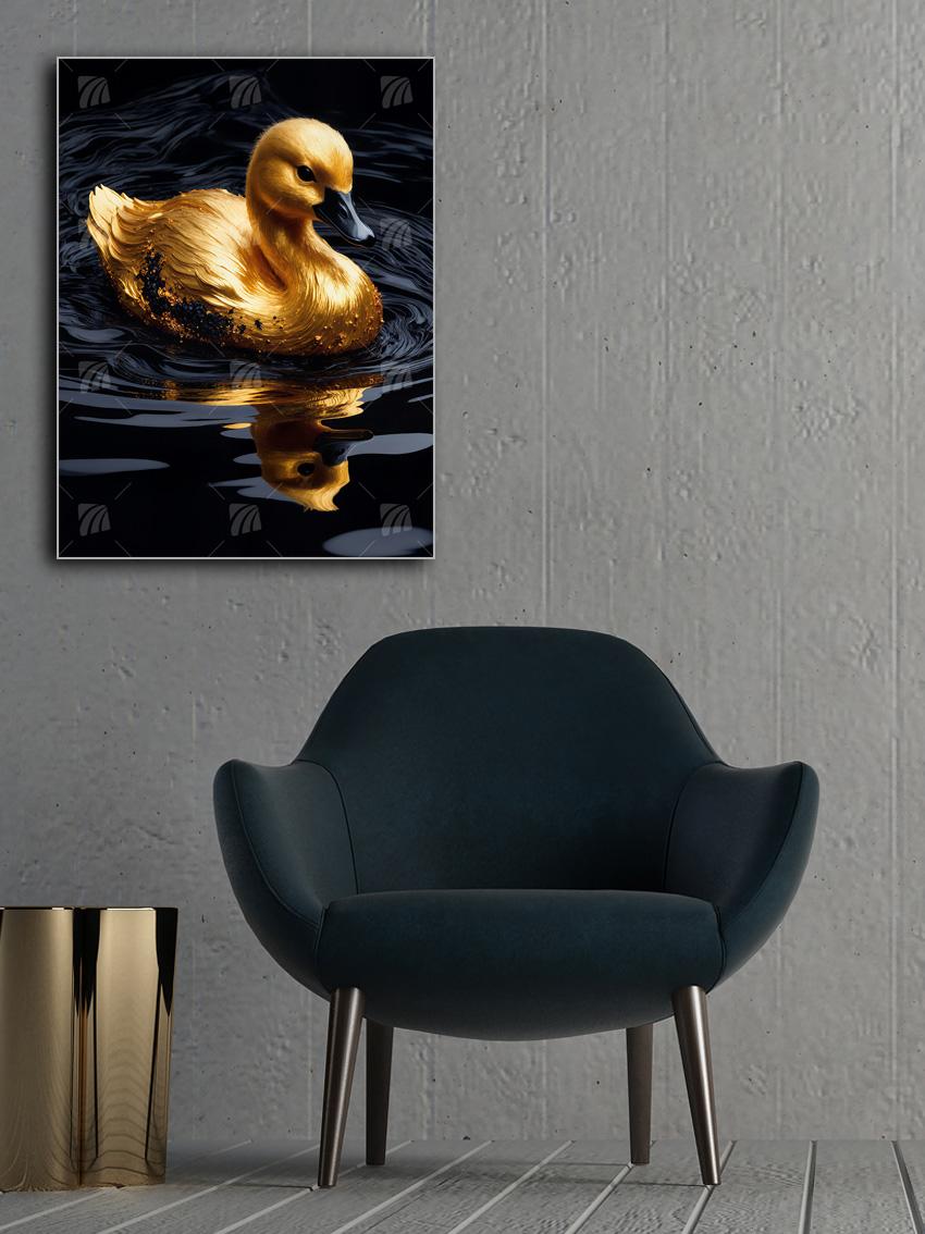 Golden Serenity Black & Gold Wandbild – Detailansicht