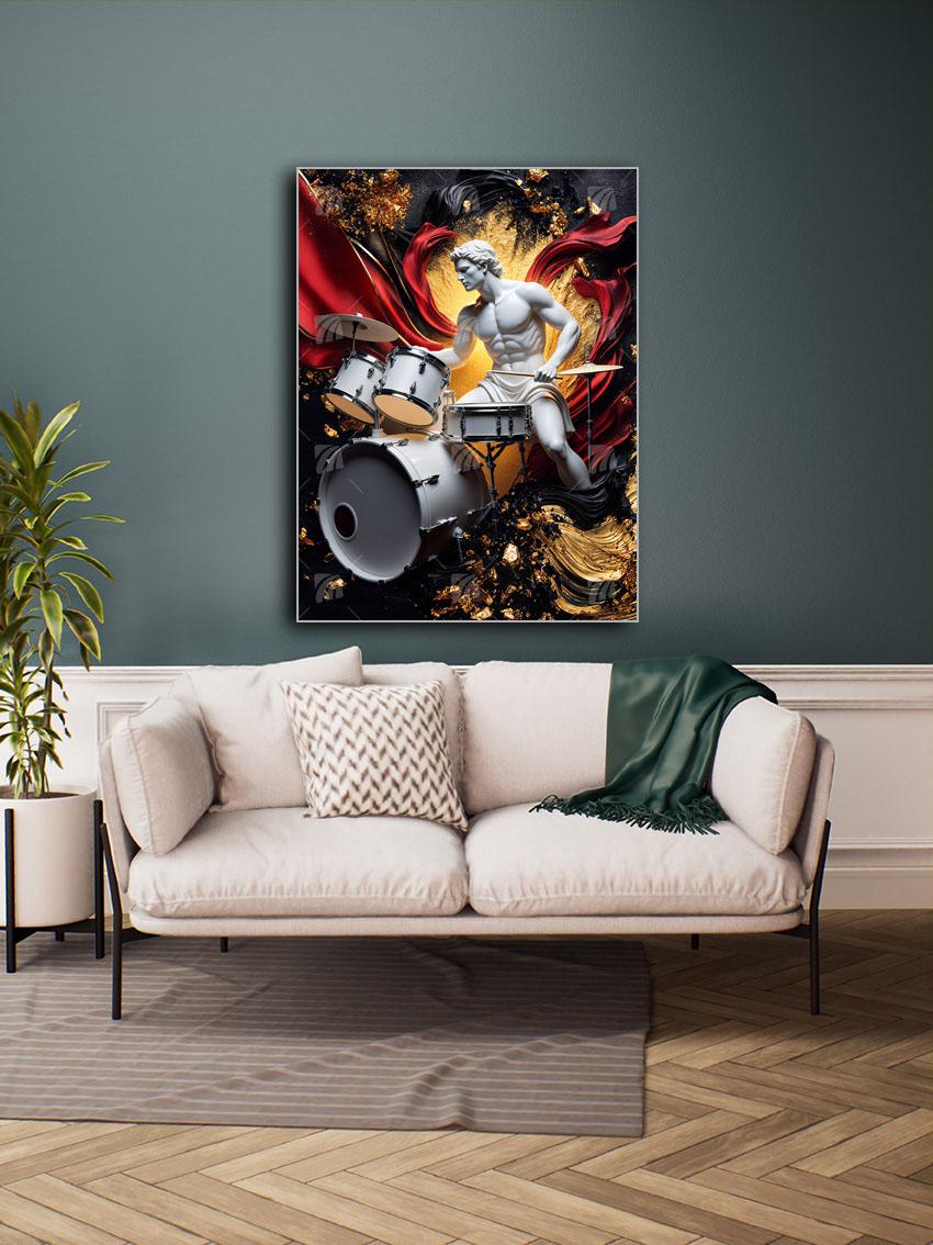 Rhythmic Deity Black & Gold Wandbild – Detailansicht