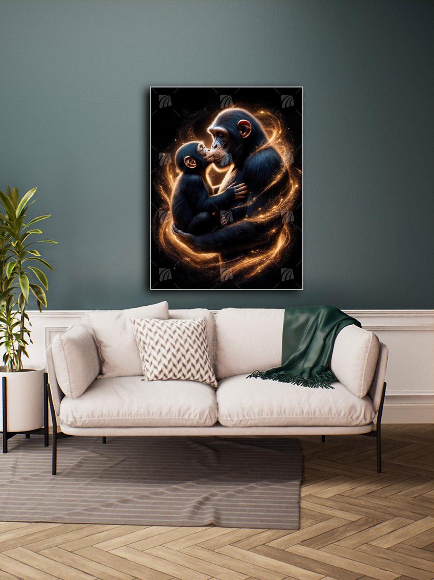 Golden Embrace Black & Gold Wandbild – Detailansicht