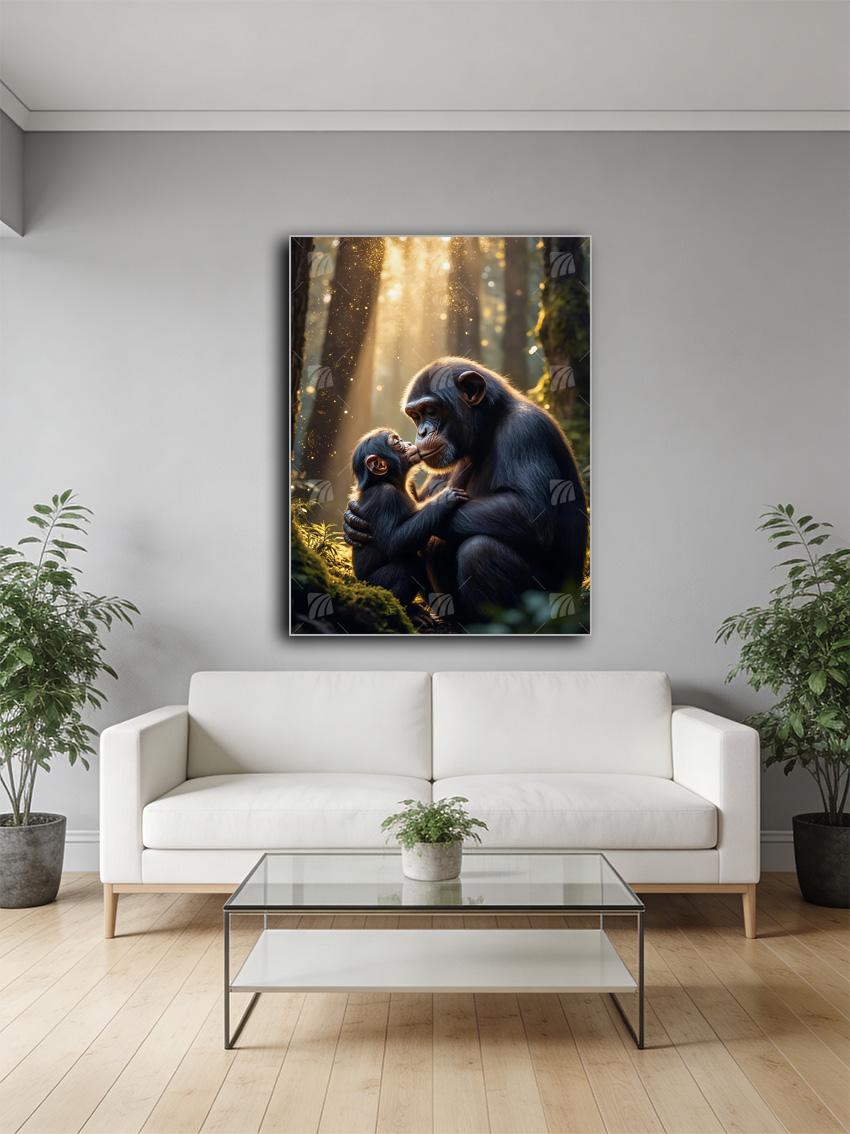 Tender Moment Tiere Wandbild – Detailansicht