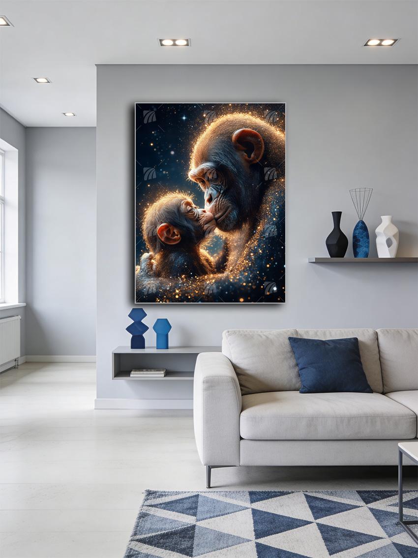 Golden Embrace Tiere Wandbild – Detailansicht