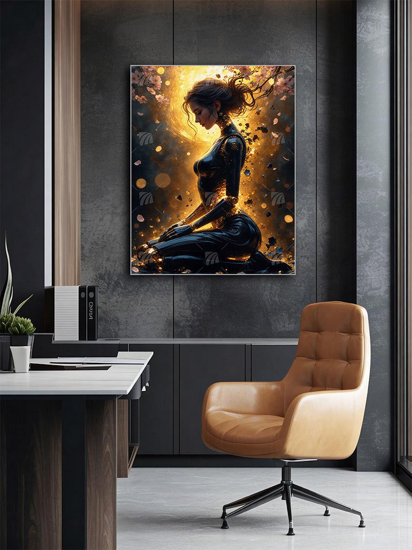 harmonische Mystische Weiblichkeit Wandbild – Detailansicht