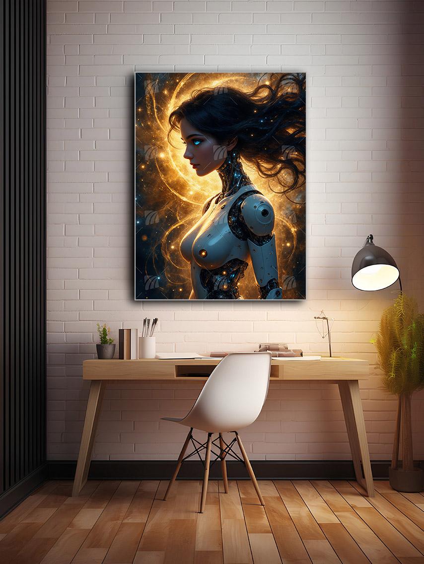 Celestial Automaton Mystische Weiblichkeit Wandbild – Detailansicht