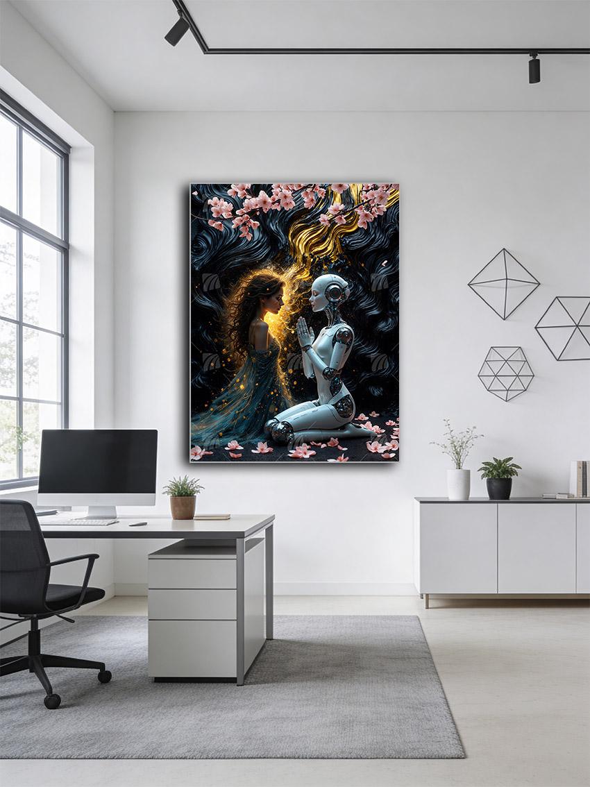 Harmony of Worlds Mystische Weiblichkeit Wandbild – Detailansicht