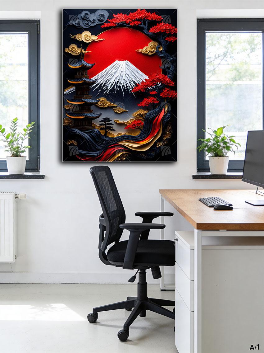 Kunstwerk  Japanische Ästhetik Wandbild – Detailansicht