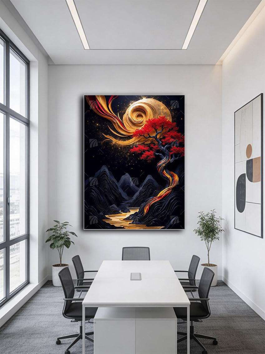 Goldener Spirale Mystische Weiblichkeit Wandbild – Detailansicht