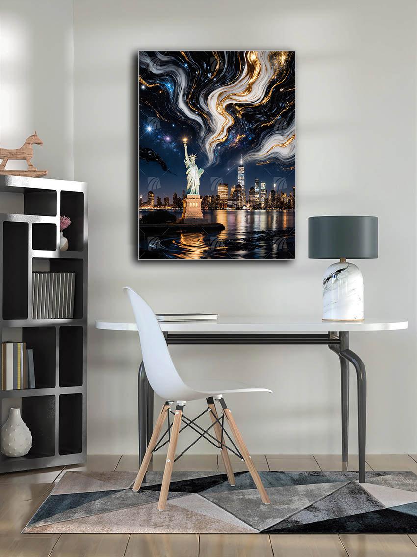 Freiheitsstatue  Mythisch Wandbild – Detailansicht