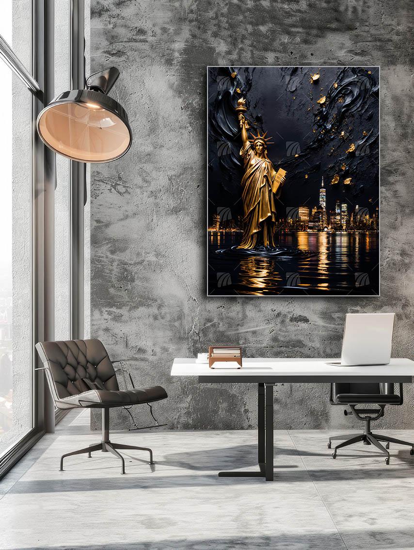 Golden Liberty Black & Gold Wandbild – Detailansicht