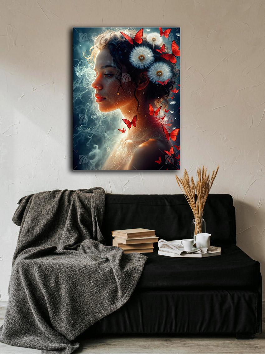 Whispered Dreams Black & Gold Wandbild – Detailansicht